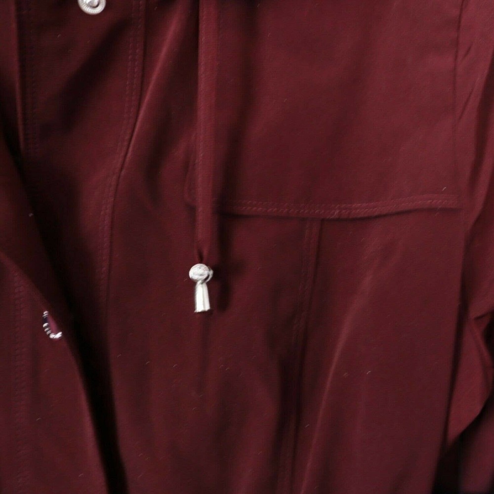 NWT London Fog Women Wine Detach Hood Trench Coat - Picture 7 of 9